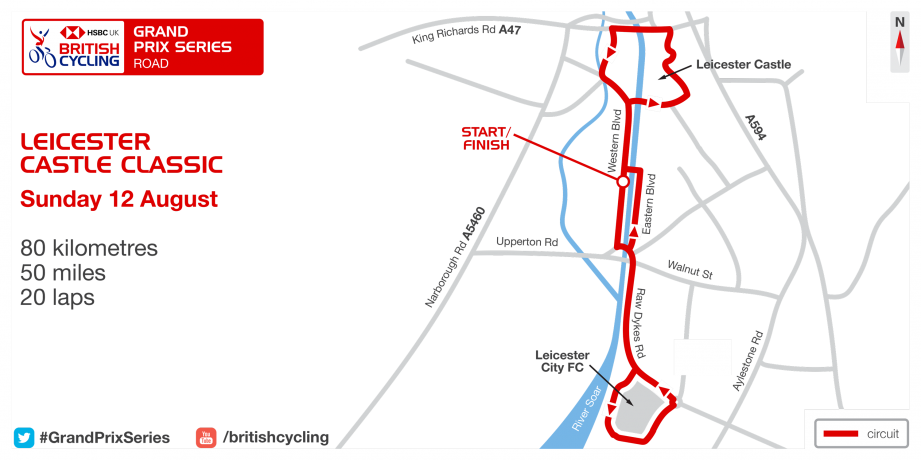 Leicester Castle Classic circuit map 2018
